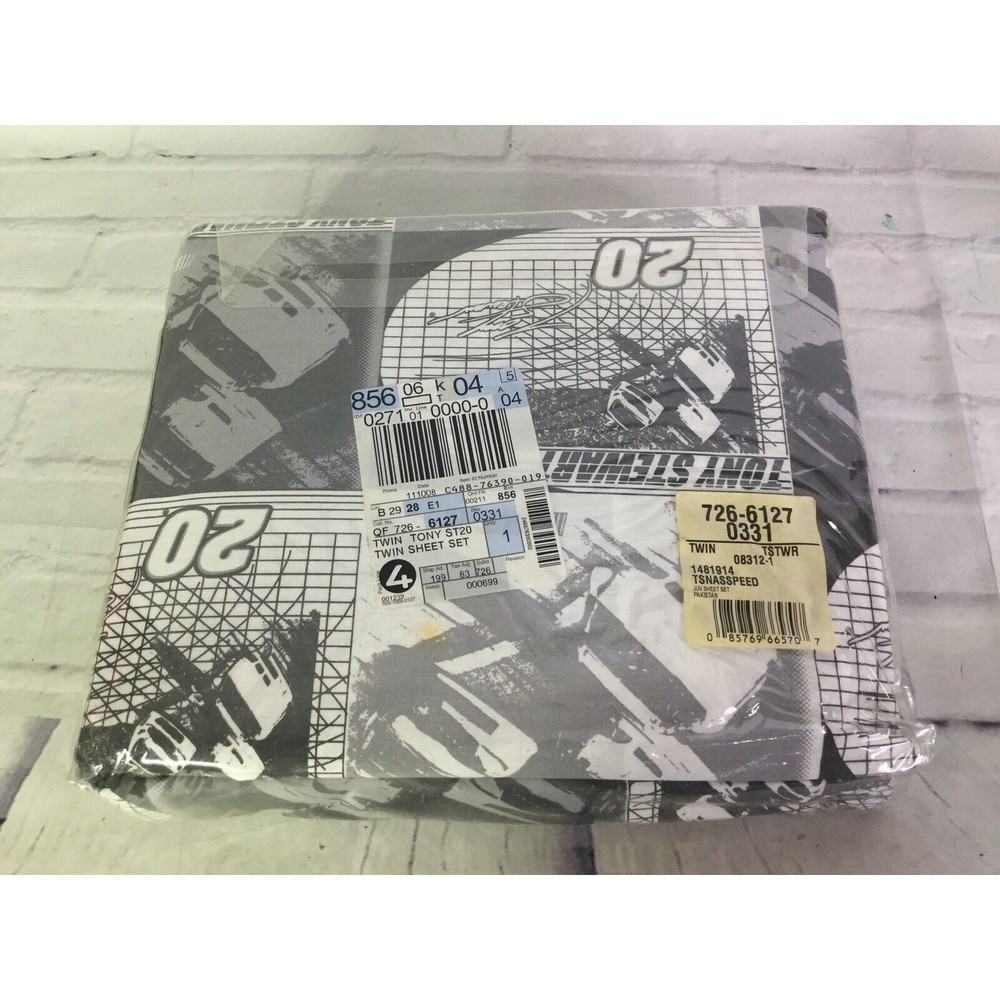 Nascar Tony Stewart 20 Racing Twin Sheet Set Licensed Flat Fitted Pillowcase NEW